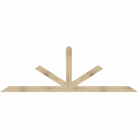 Ekena Millwork Saratoga Rough Sawn Timber Gable Bracket, Douglas Fir, 96"W x 32"H x 2"D x 4"F, 8/12 Pitch GBW096X32X0204SAR00RDF